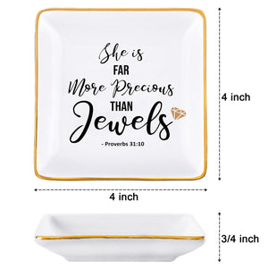 She is Far More Precious Than Jewels - Jewelry Dish